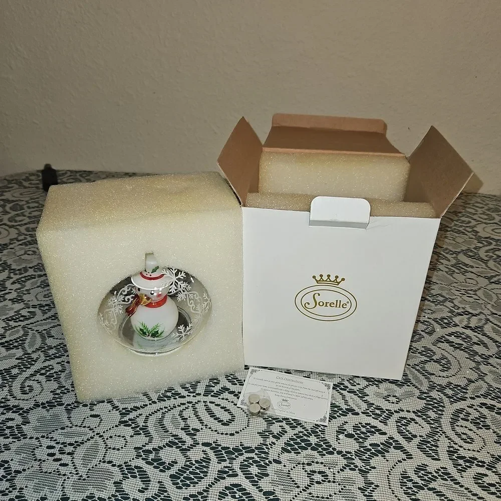 Vintage Soreele LED Lighted Glass Snowman Globe